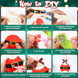 GuassLee DIY Christmas Tree Ornaments Set - Wooden Unfinished Christmas Crafts with Crystal Christmas Patterns for Kids Crafting Painting Christmas GuassLee