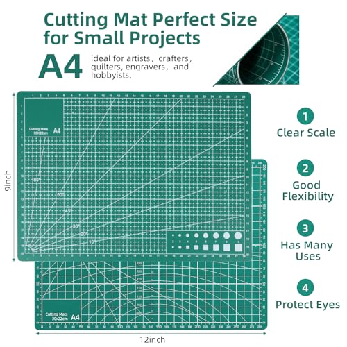 Exacto Knife Set, Craft Cutting Mat Kit, 55 PCS Precision Carving Craft Hobby Knife Kit, With A4 Self Healing Mat, 3 Pcs Craft Knife, Steel Rule, 4 JINSHANGTOPK