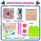 QEUOYSS Diamond Painting Kit for Kids with Wooden Frame Art and Crafts for Kids Ages 6-8 -10-12 Easy to DIY Diamond Art for Kids and Adult Beginners QEUOYSS