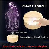 HYNNIO 4 Pack 3D Led Night Light Lamp Base, 3D Wood Light Base, Includes Remote Control, Charger Cable, Adjustable 7 Colors Lights Base HYNNIO