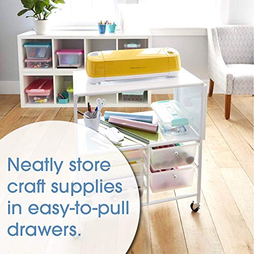 Essex Drawers & Rolling Storage Cart with Tray by Recollections, White Recollections
