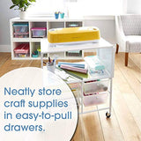 Essex Drawers & Rolling Storage Cart with Tray by Recollections, White Recollections