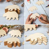 Bear Wooden Blank Grizzly Wood Wall Art Unfinished Ornaments for Christmas Wedding Birthday Party Thanksgiving Day Decoration 20Pcs. Zontween