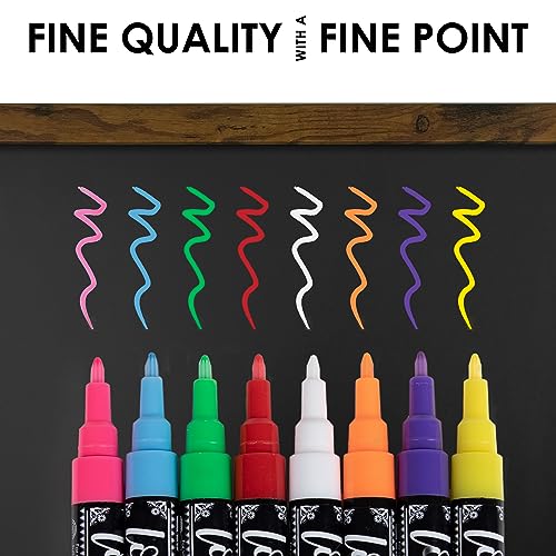 Loddie Doddie Liquid Chalk Markers | Dust Free Chalk Pens - Perfect for Chalkboards, Blackboards, Windows and Glass | 6mm Reversible Bullet & Chisel