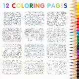 My First Trip Sticker + Coloring Book (500+ Stickers & 12 Scenes) by Cupkin - Side by Side Activity Book Design - Fun Toddler Travel Essential CUPKIN