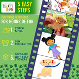 CRAFTILOO 8 Pre-Cut Dogs Stuffed Animal Fun Kids Sewing Kit for Kids Ages 8-12 Children Beginners Sewing kit Kid Puppy Crafts Felt Pillow Plush Craft CRAFTILOO