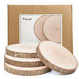 KINGCRAFT 4 Pack Large Natural Wood Slices Round Rustic Slabs Unfinished Wood Sanded 8"-10" for Wedding Centerpiece Table Birthday Party Baby Shower Kingcraft
