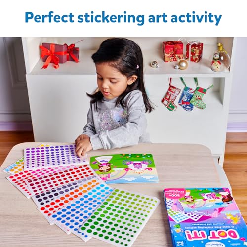 Skillmatics Art Activity - Dot It Unicorns & Princesses, No Mess Sticker Art for Kids, Craft Kits, DIY Activity, Gifts for Boys & Girls Ages 3, 4, 5, Skillmatics