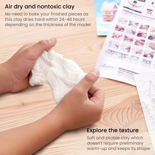 Arteza Kids Air Dry Clay, Winter Wonderland Stage Clay Kit, Craft Supplies for Learning Centers and Educational Playtime, Christmas, Birthday Gifts - WoodArtSupply