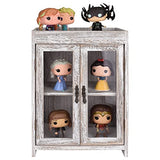 Ikee Design Small Wooden Countertop Storage Cabinet,Adjustable Shelves and Removable Hooks, 10.4 W x 6.1 D x 14.4 H in, Antique White Ikee Design