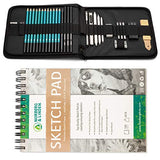 Norberg & Linden XL Drawing Set - Sketching, Graphite and Charcoal Pencils. Includes 100 Page Drawing Pad, Kneaded Eraser, Blending Stump. Art Kit Norberg & Linden
