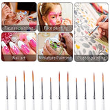 cobee 12Pcs Fine Paint Brushes, Detail Paint Brushes Micro Artist Paintbrush Set Acrylic Paint Brushes for Kids Students Artists Detail Painting Oil cobee