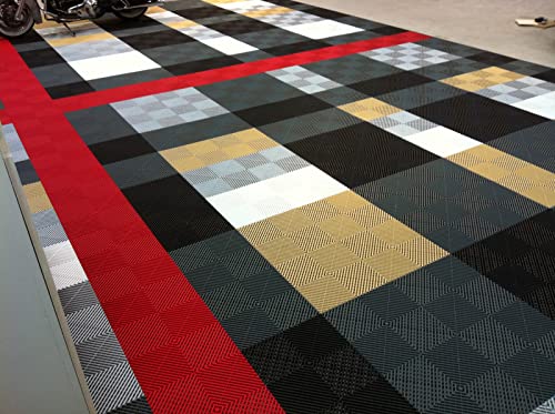 Swisstrax Garage Floor Tiles Ribtrax PRO, 15.75 x 15.75-Inch, Jet Black, 24 Piece Set Swisstrax