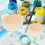 KALLORY Unfinished Wood Bowl 2Pcs Unpainted Blank Mini Wooden Bowls Tabletop Decoration for DIY Painting Graffiti Drawing Craft Basket Stuffers KALLORY