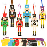 Fennoral 12 Pack Nutcracker Craft Kit for Kids Make You Own Foam Stickers Ornament DIY Christmas Arts and Crafts fo Chirstmas Party Supplies Fennoral