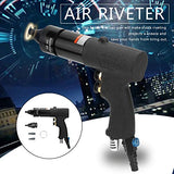 Rivet Gun, M6/M8 Pneumatic Riveter Nut Gun Riveting Tool Nut Chuck Kit Industrial Grade 1/4 Air Rivet Gun Positive and Negative Turn Self-Locking Yanmis