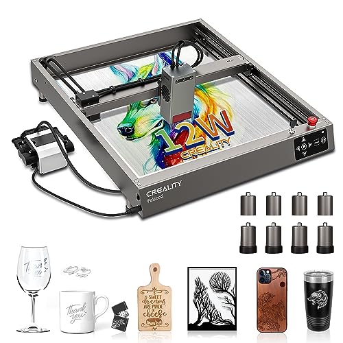 Official Creality Falcon 2 Laser Engraver, 12W Output Laser Engraver Machine, DIY Laser Cutter and Engraver Machine with Air Assist, 25000mm/min