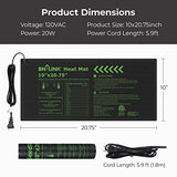 BN-LINK Durable Seedling Heat Mat Warm Hydroponic Heating Pad Waterproof 10" x 20.75" - 2 Pack for Seed Starting Greenhouse and Germination BN-LINK