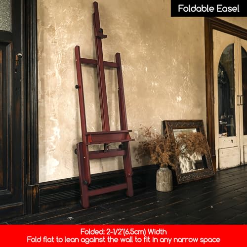 MEEDEN Extra Large Easel Stand for Painting, Adjustable 75" to 145"H,Holds Canvas up to 93",H Frame Studio Heavy Duty Art Easel for MEEDEN