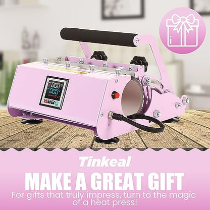 Tinkeal Tumbler Heat Press Machine Sublimation Transfer for 11-30oz Cup，Mug Heat Press Sublimation Paper with Heat-Resist Gloves & Tape, DIY Ceramic - WoodArtSupply