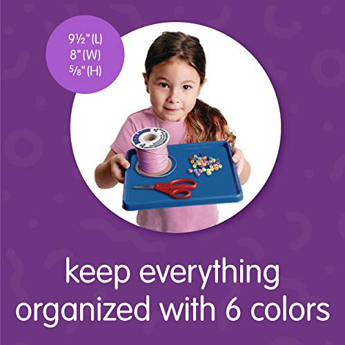 Colorations set of 12 Kids Activity Plastic Trays, Rainbow of Colors, Arts and Crafts Organizer Tray, Serving Tray, Great for Crafts, Beads, Water Colorations