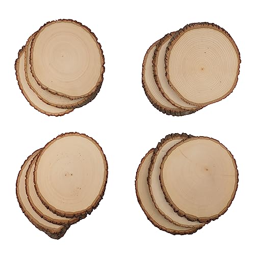 Walnut Hollow Rustic Basswood Round, Medium 7-9" Wide with Live Edge Wood (Pack of 12) - for Wood Burning, Home Décor, and Rustic Weddings - WoodArtSupply