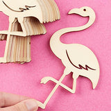 Pack of 24 Unfinished Wood Flamingo Cutouts by Factory Direct Craft - Flamingo Blank Wooden DIY Shapes for Scouts, Camps, Vacation Bible School, & Factory Direct Craft