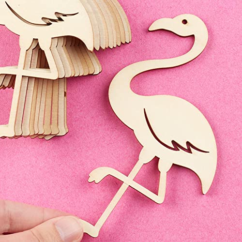 Pack of 24 Unfinished Wood Flamingo Cutouts by Factory Direct Craft - Flamingo Blank Wooden DIY Shapes for Scouts, Camps, Vacation Bible School, & - WoodArtSupply