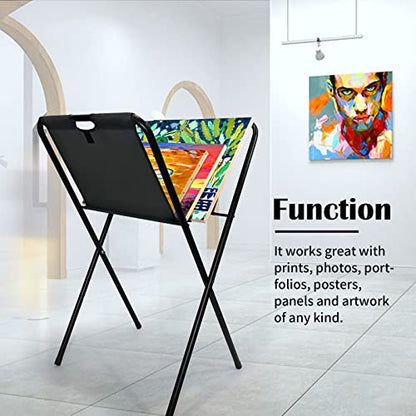 Falling in Art Canvas Print Rack, Display Rack for Posters, Holds Artwork, Prints, Panels, Canvas Art for Shows & Storage - WoodArtSupply