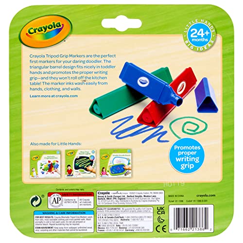 Crayola My First, Tripod Washable Markers for Toddlers, 8ct Crayola