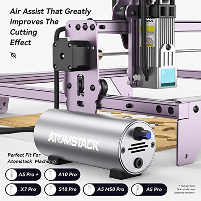 ATOMSTACK Air Assist, Laser Engraver Air Assist Kit for ATOMSTACK S10 PRO/X7 PRO/A10 PRO/A5 PRO Removing Smoke and Dust with 10-30L/Min Airflow, Low - WoodArtSupply