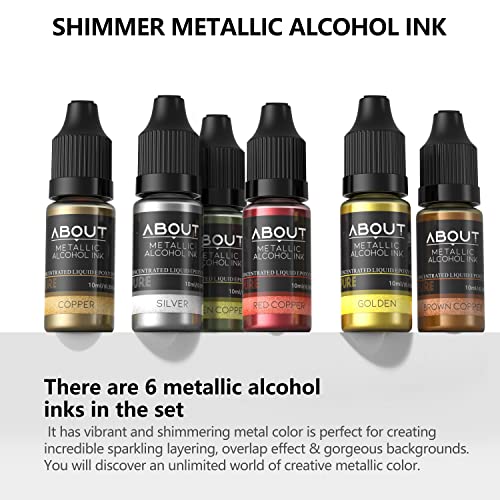 Alcohol Ink Set, 30 Bottles Vibrant Colors Concentrated Alcohol-Based Ink, Metal Dyes, for Resin Petri Dish Making, Epoxy Resin Art, Tumbler Cup About life