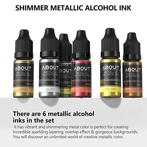 Alcohol Ink Set, 30 Bottles Vibrant Colors Concentrated Alcohol-Based Ink, Metal Dyes, for Resin Petri Dish Making, Epoxy Resin Art, Tumbler Cup