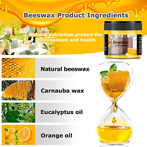 CARGEN 3 PCS Wood Seasoning Beewax Natural Beewax Traditional Wood Wax Multipurpose Beeswax Furniture Polish for Wood Polish Furniture Care CARGEN
