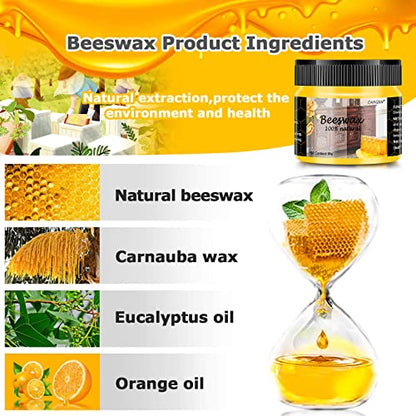 CARGEN 3 PCS Wood Seasoning Beewax Natural Beewax Traditional Wood Wax Multipurpose Beeswax Furniture Polish for Wood Polish Furniture Care - WoodArtSupply