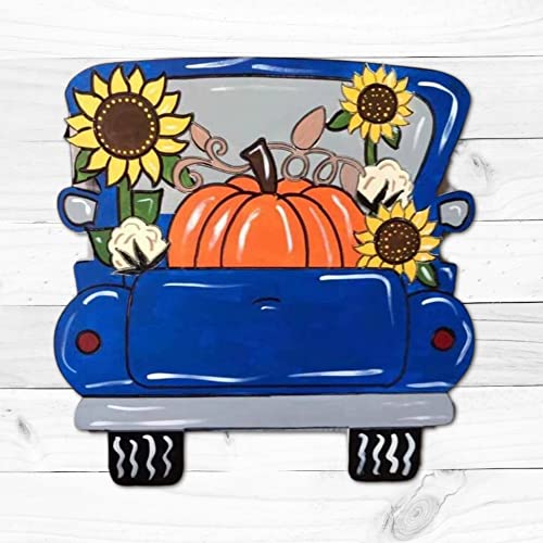 12" x 1/4" Wooden Fall Truck Shape, Unfinished Wood Craft, Paint-by-Line, Build-A-Cross Build-A-Cross