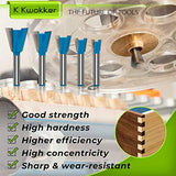 K Kwokker Dovetail Router Bit 1/4 Shank, Dovetail Jig for Router, 1/2" 3/4" 3/8" 5/8" 7/8" Dia Wood Milling Cutter Tool for The Construction of Boxes K Kwokker