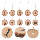 LUOEM 10pcs 1-10 Wedding Table Numbers Hanging Wood Slice Wedding Table Centerpieces for Arts Crafts Wall Decor Wedding DIY Projects LUOEM