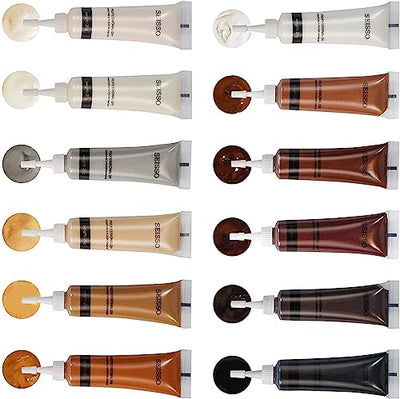 SEISSO Wood Repair Kit Wood Touch up Paint Restore Any Wood Furniture Wood Stain, 12 Colors Cover Surface Scratch for Wooden Floor Table, Filler