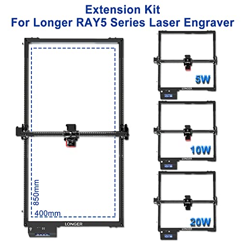 Longer Laser Engraver Y-AxisExtension Kit for RAY5 5W/10W/20W Laser Engraver, Expand Working Area to 33.46" x 15.75"（850mm*400mm） - WoodArtSupply