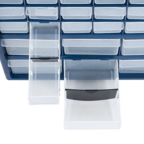 Plastic Storage Drawers – 42 Compartment Organizer – Desktop or Wall Mount Container for Hardware, Parts, Crafts, Beads, or Tools by Stalwart, 10 Stalwart