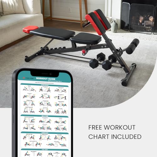Finer Form Multi-Functional FID Weight Bench for Full All-in-One Body Workout – Adjustable weight bench for Hyper Back Extension, Roman Chair, Sit up FF Finer Form