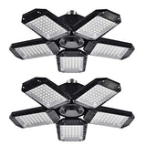 Mefflypee 2 Pack LED Garage Lights, 120W Deformable LED Garage Ceiling Lights with 5 Adjustable Panels, 12000LM E26 LED Shop Lights for Garage, Mefflypee