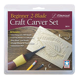 Flexcut Carving Tools, Beginner 2-Blade Craft Carver Set, with V Tool and Gouge, Interchangeable ABS Handle Included (SK111) FLEXCUT