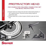 Starrett Protractor Head for Combination Squares, Combination Sets and Bevel Protractors - Reversible Head, Black Wrinkle Finish-Chrome on Turret - Starrett
