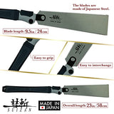 SUIZAN Japanese Folding Ryoba Pull Saw 9.5 Inch Double Edge Hand Saw for Woodworking Tools SUIZAN