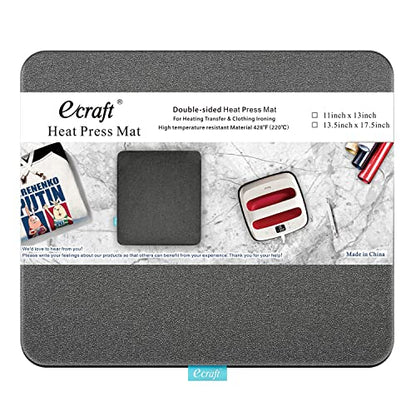 Heat Press Mat for Cricut Easypress: Ecraft (11 x 13 inch) Double-Sided Heating Ironing Mats for Craft Insulation Transfer HTV VinylHeat Press