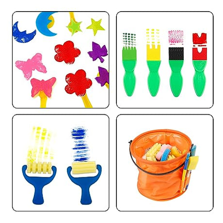ABEIER Washable Finger Paint Kit for Toddlers, 12 Colors (1.21 oz) with Paint Tools, Safe Non-Toxic, Baby Safe Paint for Hand and Feet, Mess Free Art ABEIER