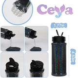 Ceya 3.5oz/ 100g Holographic Ultra Fine Glitter Powder Laser Black Glitter 1/128” 0.008” 0.2mm for Slime Epoxy Resin Craft Tumbler Jewelry Nail Art ceya