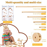Zhanmai 2 Sets 120 Pieces Wooden Building Blocks Toys Kids Wooden Toys Educational Natural Wood Toys Learning Wooden Blocks Different Sized Toy Zhanmai